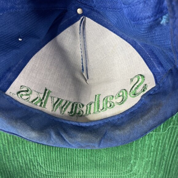 Seattle Seahawks Hat  Corduroy Green Blue NFL Retro Starline Vintage Snapback - Picture 11 of 14